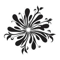 floreale fiore vettore design nero colore illustrazione