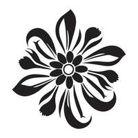 floreale fiore design vettore illustrazione nero colore