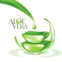 aloe Vera collagene siero pelle cura cosmetico. vettore