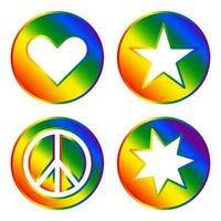 orgoglio lgbt elemento clip arte colorato arcobaleno LGBTQ orgoglio celebrazione icona bandiera vettore