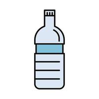linea della bottiglia di acqua della bevanda e icona di riempimento vettore