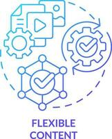 flessibile soddisfare blu pendenza concetto icona. pubblicazione. formato mutevole capacità. dati Requisiti astratto idea magro linea illustrazione. isolato schema disegno vettore