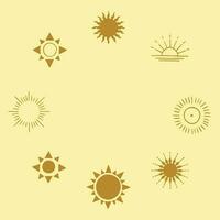 cornice di elementi mistici e misteriosi del sole in stile disegnato a mano. perfetto per tessuti, carte, mistero, emblemi di loghi e confezioni di prodotti. vettore