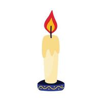 icona di stile piatto di fiamma di fuoco di candela vettore