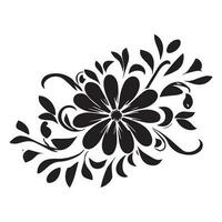 floreale fiore design vettore illustrazione nero colore