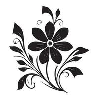 floreale fiore design vettore illustrazione nero colore