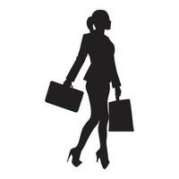 un' attività commerciale donne vettore silhouette illustrazione