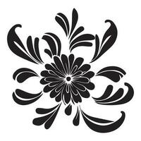 floreale fiore design vettore illustrazione nero colore