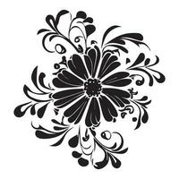 floreale fiore design vettore illustrazione nero colore