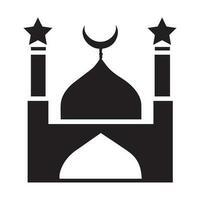moschea vettore icona separare, Masjid vettore icona illustrazione