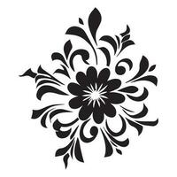 floreale fiore vettore design nero colore illustrazione