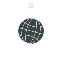 globo icona. un' visivamente attraente e interconnesso vettore illustrazione di un' globo, simboleggiante globale presenza, internazionale portata, e connettività.