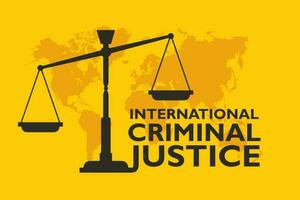 vettore illustrazione di internazionale penale giustizia giorno manifesto o bandiera design