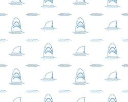 squalo seamless pattern disegnati a mano abbozzato doodle shark illustrazione vettoriale