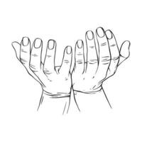 Due mano disegnato gesto schizzo vettore illustrazione linea arte
