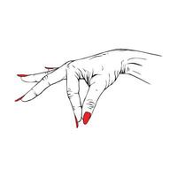 lungo rosso Chiodi mano disegnato gesto schizzo vettore illustrazione linea arte