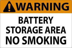 avvertimento cartello batteria Conservazione la zona no fumo vettore