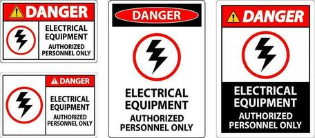 elettrico sicurezza cartello Pericolo, elettrico attrezzatura autorizzato personale solo vettore