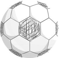 nero e bianca schizzo icona di calcio o calcio sfera. vettore
