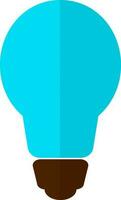Marrone e blu elettrico lampadina nel piatto stile. vettore