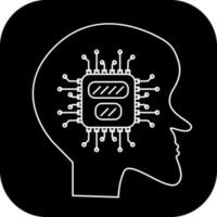artificiale intelligenza glifo piatto icona elementi per attività commerciale ai simbolo concetto vettore