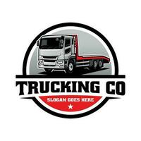 autotrasporti azienda, flatbed camion logo vettore