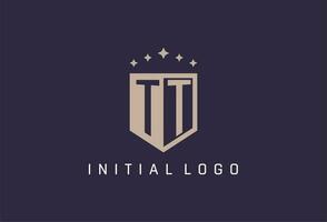 tt iniziale scudo logo icona geometrico stile design vettore