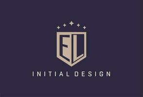 EL iniziale scudo logo icona geometrico stile design vettore