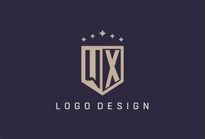 wx iniziale scudo logo icona geometrico stile design vettore