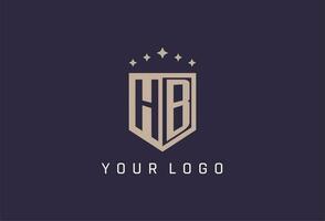 hb iniziale scudo logo icona geometrico stile design vettore