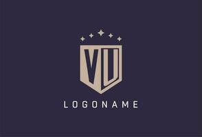 vu iniziale scudo logo icona geometrico stile design vettore