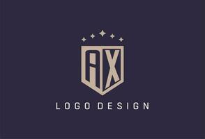 ascia iniziale scudo logo icona geometrico stile design vettore
