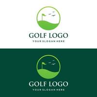 golf palla e bastone e golf corso logo modello design. logo per professionale golf squadra, golf club, torneo, attività commerciale, evento. vettore