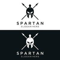 semplice greco spartano guerriero casco logo modello disegno, con creativo idea. vettore