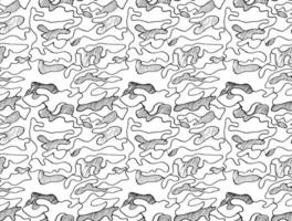 disegnati a mano astratto camouflage khaki seamless pattern, illustrazione vettoriale