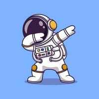 carino astronauta tamponando cartone animato vettore icona illustrazione. scienza tecnologia icona concetto isolato vettore. piatto cartone animato stile.