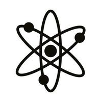 icona di stile della siluetta della molecola dell'atomo vettore