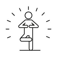silhouette di figura umana a praticare yoga icona di stile della linea vettore