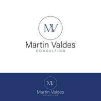 martin valdes consulenza vettore logo design. m e v logotipo. mv iniziali logo modello.