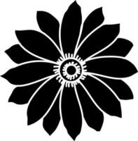 isolato illustrazione di nero e bianca fiore. vettore