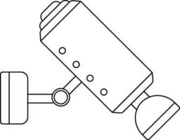 piatto stile sicurezza telecamera nel nero linea arte. vettore