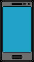 illustrazione di un' grigio e blu smartphone. vettore