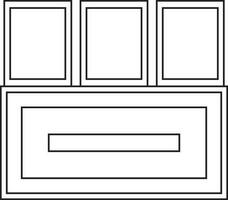 illustrazione di giuria scatola nel nero linea arte. vettore