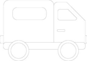 linea arte illustrazione di un' camion nel piatto stile. vettore