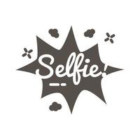 espressione nuvola gergale con stile silhouette parola selfie vettore