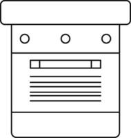 stufa forno nel nero linea arte illustrazione. vettore