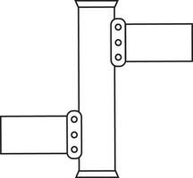 piatto stile tubo nel nero linea arte. vettore