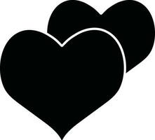 cartello di Due silhouette cuore icona. vettore