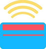 credito o addebito carta con Wi-Fi cartello per senza soldi pagamento. vettore