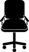 illustrazione di rotolamento sedia icona per seduta nel glifo stile. vettore